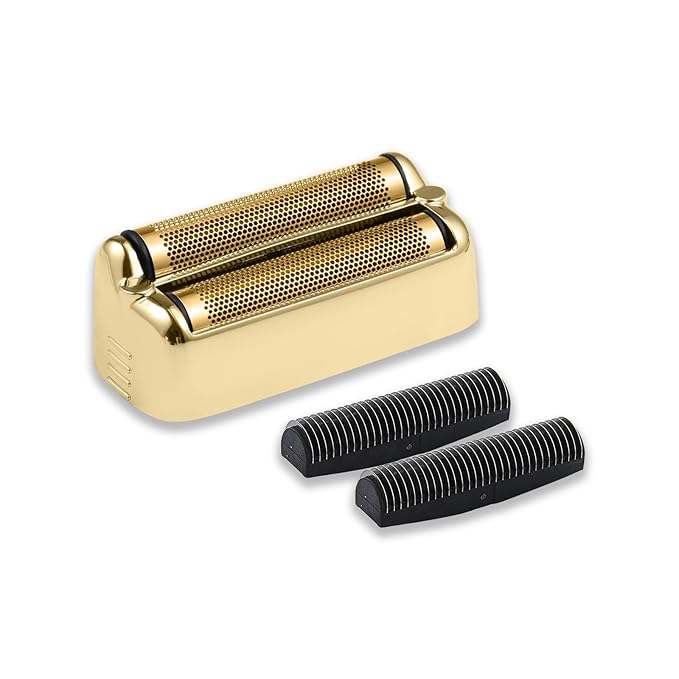 Shaver Replacement Foil and Cutter，Compatible with BaBylissPRO FXONE Double Foil Stick Shaver,Gold