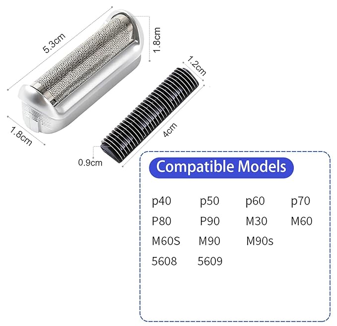1Pc 5S Razor Replacement Foil and Cutter for Braun, Replacement Shaver Part Cutter Accessories for Braun M90 M60 P40 P50 P60 P70 P80 555 575 370, Men's Electric Shaver Replacement Heads ﻿
