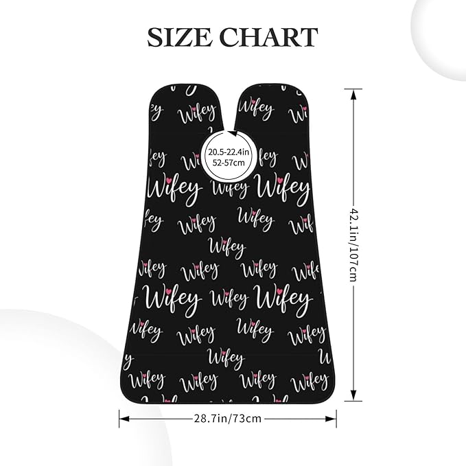 Professional Beard Bib, Non-Stick Hair Catcher Apron Waterproof, Shaving Grooming Essential for Men Dad, Love Heart Bride Wifey Shave Bib