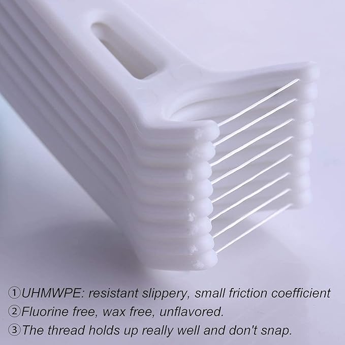 FAMILIFE Dental Floss Unwaxed Dental Floss Picks Unflavored Fluoride Free Back Teeth Toothpicks Flossing Flossers Threaders Sticks with 4 Travel Handy Cases 120 Count