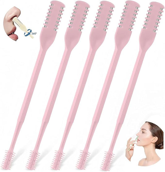 Nose Hair Trimmer 5 Pcs 2-in-1,2025 New Double Sided Nose Trimmer.Portable 360° Rotating Manual Nasal Hair Cutter for Men and Women, Manual Hair Remover for Home Travel Essentials