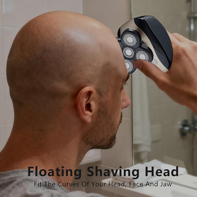 3 PCS Universal 5 Blades Head Shaver Replacement heads for Freebird Head shaver and Other Brand shaver Black