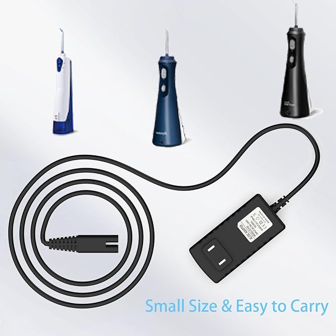 Charger for Waterpik Cordless Water Flosser Cord Replacement for Waterpik WP360 WP360W WP360C WP400 WP440 WP440C WP450 WP462 WP462W WP468 WF13 WP100 Series 3V USB Portable Charging Cable 3V 5FT Black