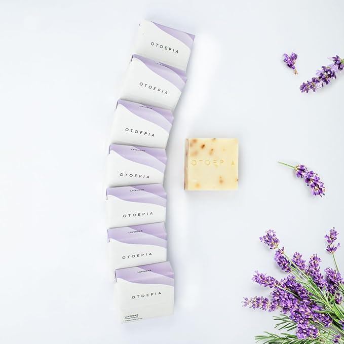 Natural Olive Oil Soap Bars - Lavendar Scent Pack of 8 Bars - Moisturizing, Gentle Cleansing - Variety Pack of 8 Scents Available