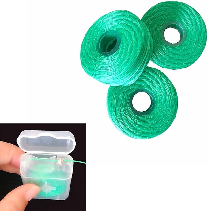 8Pcs/Pack Dental Flosser Mint Flavor Dental Floss Built-in Spool Flat Wire Replacement Core Dental Floss 50M Each(Comes with A Box for Easy Carrying) (Green)