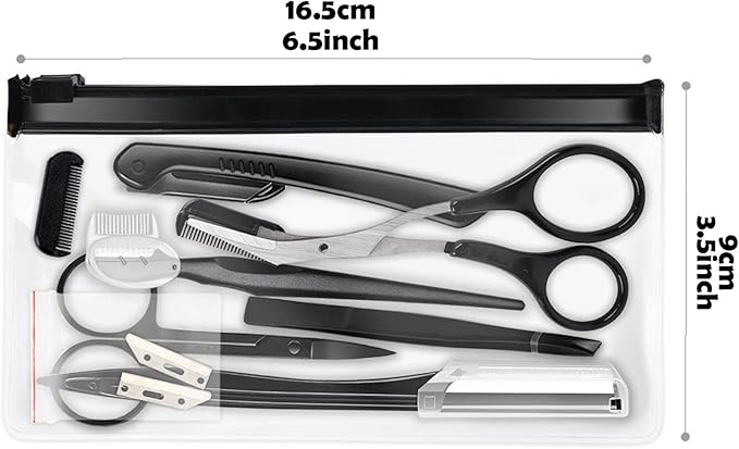 Eyebrow Razor Kit, 9 in 1 Professional Eyebrow Grooming Set for Women and Men, Including 3 Razors Trimmer,1 Tweezer,2 Scissors,2 Replacement Blades,1 Storage Bag
