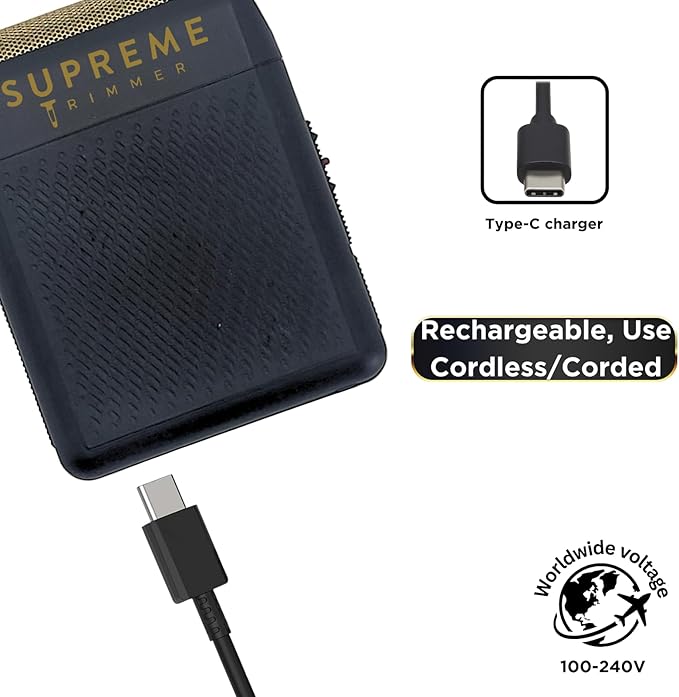 Supreme Trimmer Solo Single Foil Shaver for Pocket | 150 Min Runtime Cordless use, Powerful USB-C Mini Travel Razor for Professional & Home use | STF101