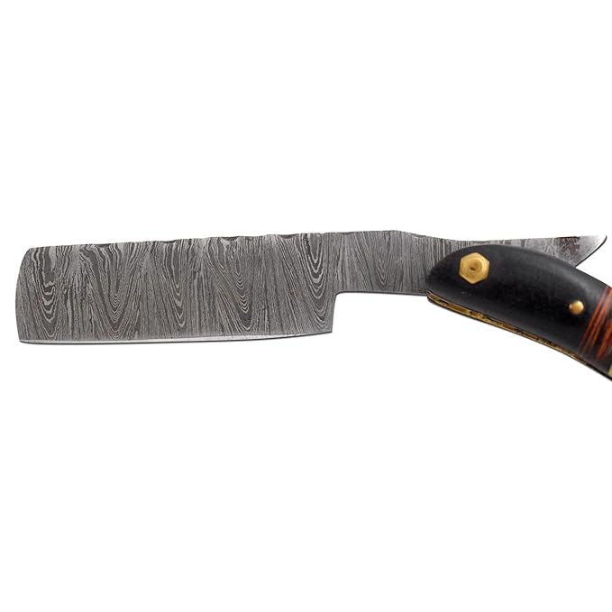 Straight Razor | Straight Edge-Razor Sharp High Hardness Real Damascus Steel Cutthroat Straight Edge-Blade | Barber Razor (349)