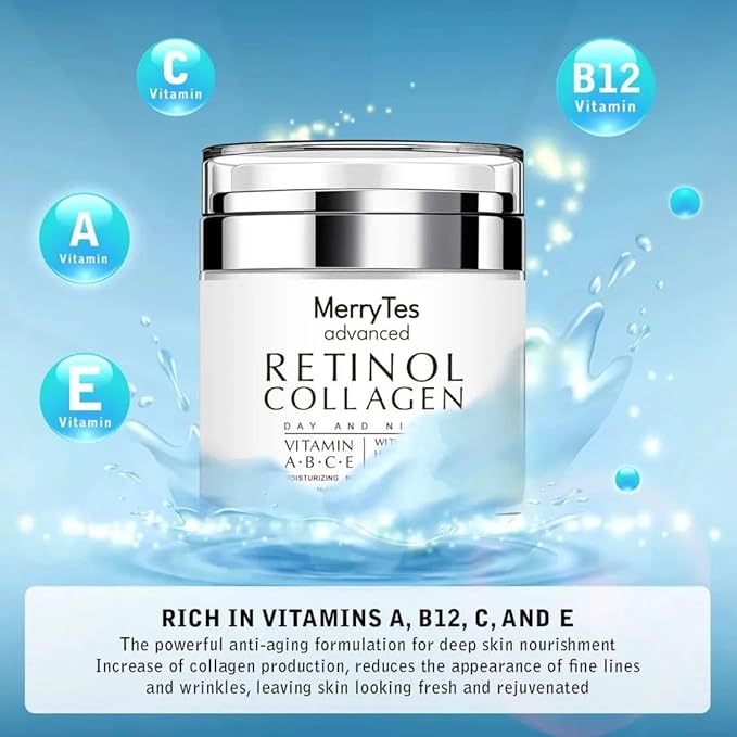 Retinol Collagen Cream for Wrinkles: Face, Neck | Collagen Cream for Tightening Skin | Anti Aging Facial Moisturizer Day and Night for Women and Men | 1.7 Fl OZ