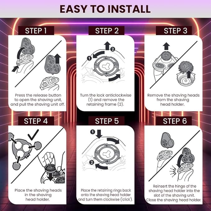 SH50 Replacement Heads Compatible with Philips Norelco 5000 Series, Blades for Philips Norelco Replacement Head for Series 5000 Shavers, 9-PCs