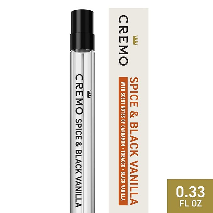 Cremo Spray Cologne, Spice & Black Vanilla, 0.33 Fl oz