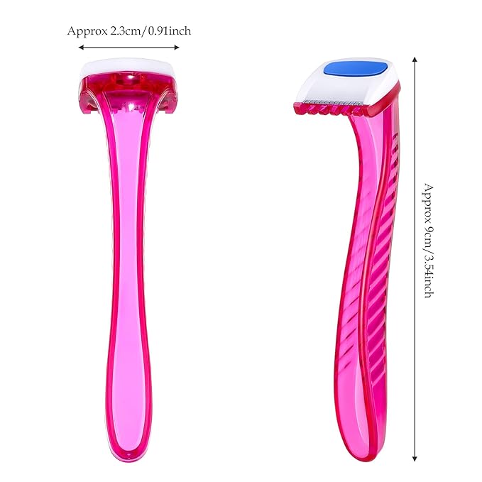Honoson 12 Pcs Disposable Bikini Razors for Women Bikini Line Trimmer Shaver Small T Type Razor Durable Travel Accessories Pubic Hair Removal Beauty for Body Cosmetic Tool(Pink)