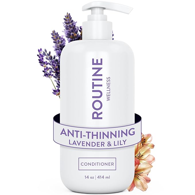 Routine Wellness Anti-Thinning Deep Conditioner for Thinning Hair - DHT Blocker for Hair Loss in Men & Women - Promotes Healthy Hair -Lavender & Lily 14oz
