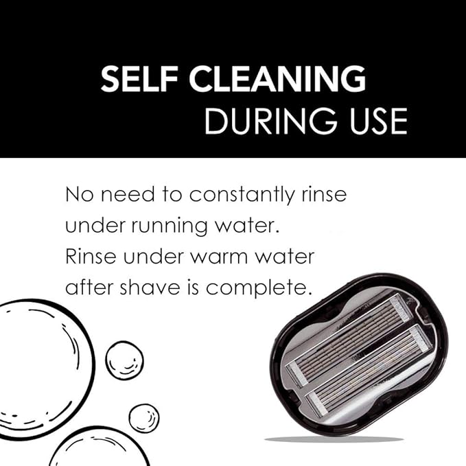 Premium Omnishaver Replacement Cartridge Refill Kit with Blade Removal Tool - Self Cleaning & Self-Stropping Shaving Razors for Men & Women - Safe & Smooth Mens Razors Blades Refills - 4 Cartridges