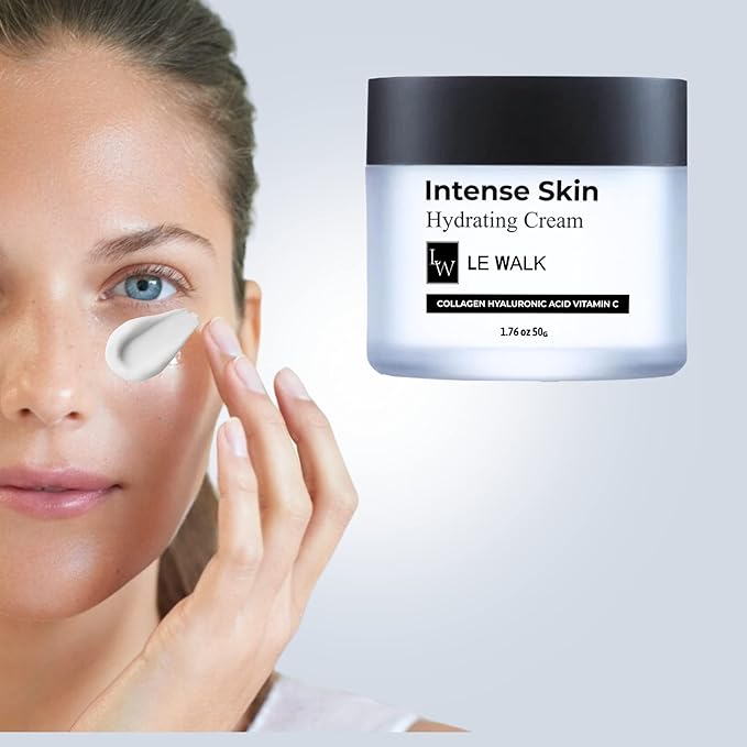 Day and Night Collagen Hydrating Cream for Women and Men, Moisturizing Cream for Dry Skin, Made with Hyaluronic Acid, Jojoba Esters, Collagen, and Vitamins C and E, 1.76 oz Tub