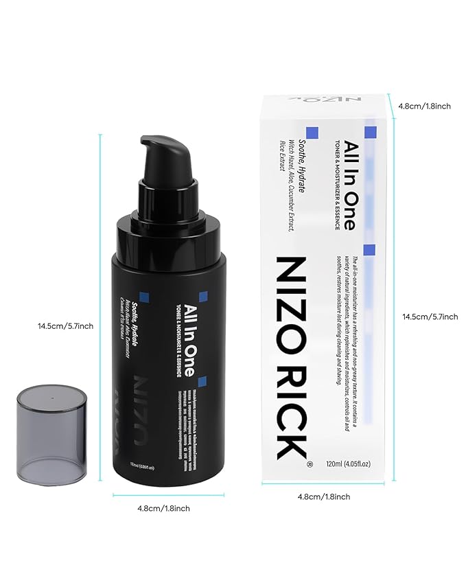 Mens Face Moisturizer, Refreshing & Moisturizing Facial Lotion for Men, Rice Extract, Witch Hazel & Cucumber Extract, Lightweight, Alcohol-Free, 4.05OZ