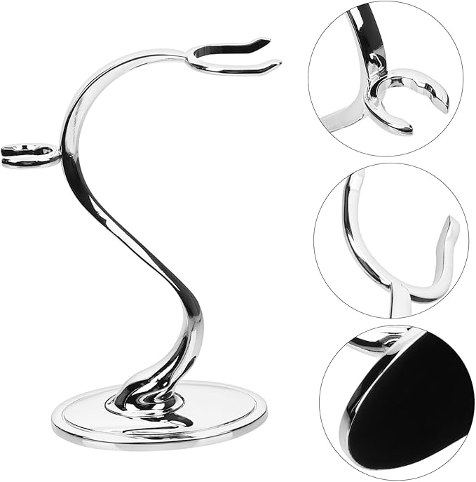 Razor and Brush Stand for Men Sturdy Shaving Organizer Non-slip Base for Bathroom Storage of Safety Razors and Shaving Brushes Rustproof Design