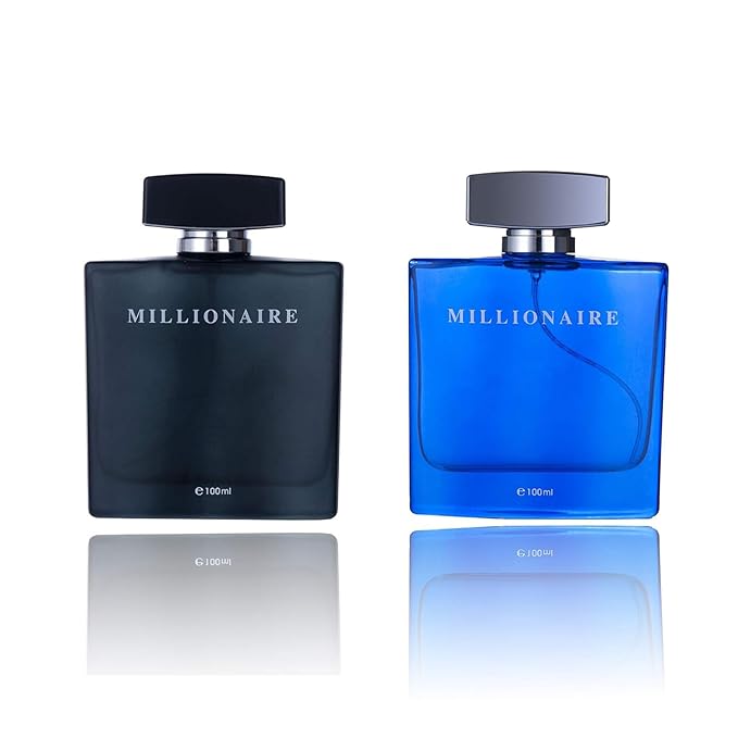 PERFUME&BEAUTY Millionaire Cologne for Men 2 Packs, 3.4FL. Each, Great Longevity with Unforgetable Woody Scent