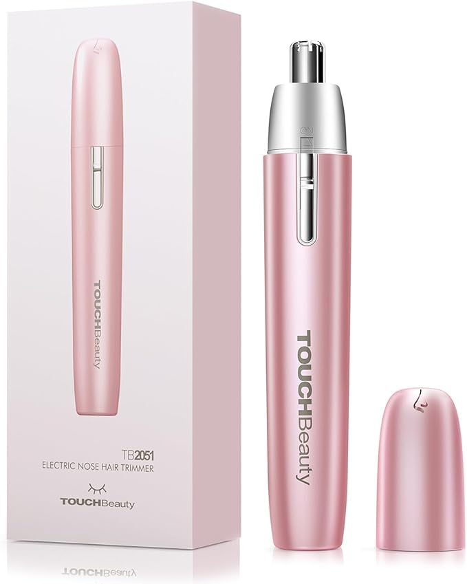 TOUCHBeauty Electric Ear and Nose Hair Trimmer for Women, Painless Round Tip for Sensitive Skin, Mini Portable Shaver with Travel Case, Easy Clean & Battery Powered, Perfect Christmas Day