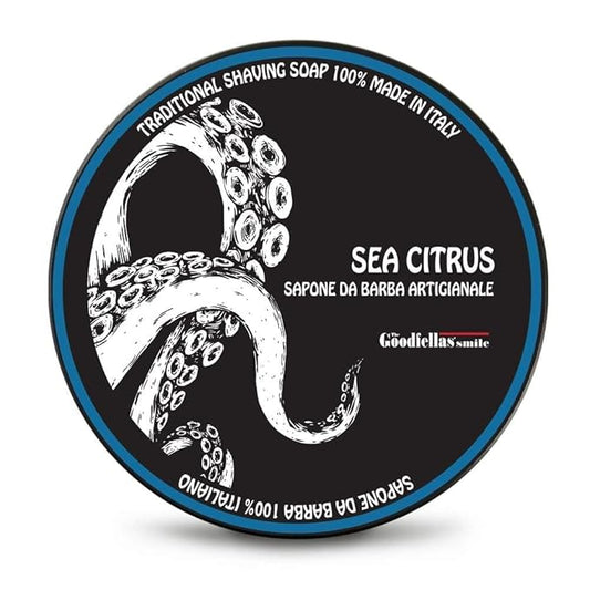 The Goodfellas’ Smile SEA CITRUS (Sea Air & Lemon) Italian Shaving Soap – Soft Lathering Soap Made in Italy for Use with Brush, Safety Razor or Straight Razor