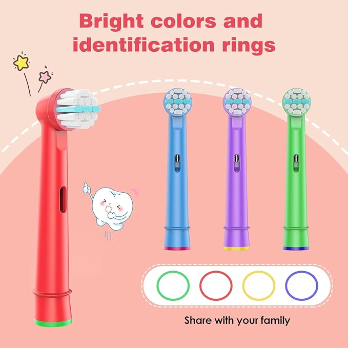 Kids Replacement Heads Compatible with Braun Oral B Kid Electric Toothbrush, Ultra Soft Bristles Replacement Toothbrush Heads,Toothbrush Heads are for Kids, 8 pcs