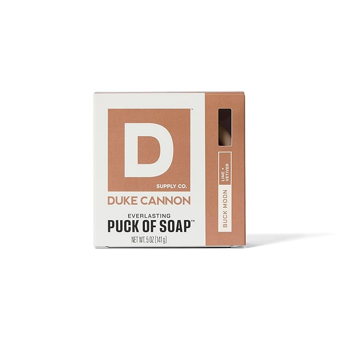 Duke Cannon Supply Co. Bar Soap Puck - Men's Rounded Bar Soap with Masculine Scents - Disc-Shaped Mens Soap - Hydrating & Deep Cleaning - All Skin Types - Buck Moon, 5 oz