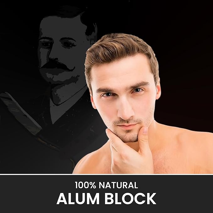 Barber’s Choice Alum Block – Premium Natural Potassium Alum for Razor Burn Relief & Post-Shave Care | Pack of 3
