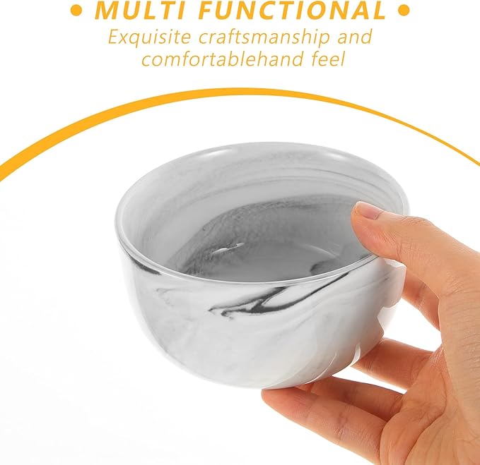 Cabilock Marble Pattern Deep Shaving Soap Bowl Porcelain Shaving Container for Men Bathroom Accessory