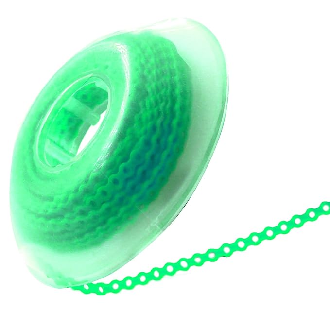 LA MIERE 1 Roll Orthodontic Rubber Chains, Braces Power Chains consisted force in closed, short, long 15'' spools (short, 0.136’’(3.3mm), Neon Green)
