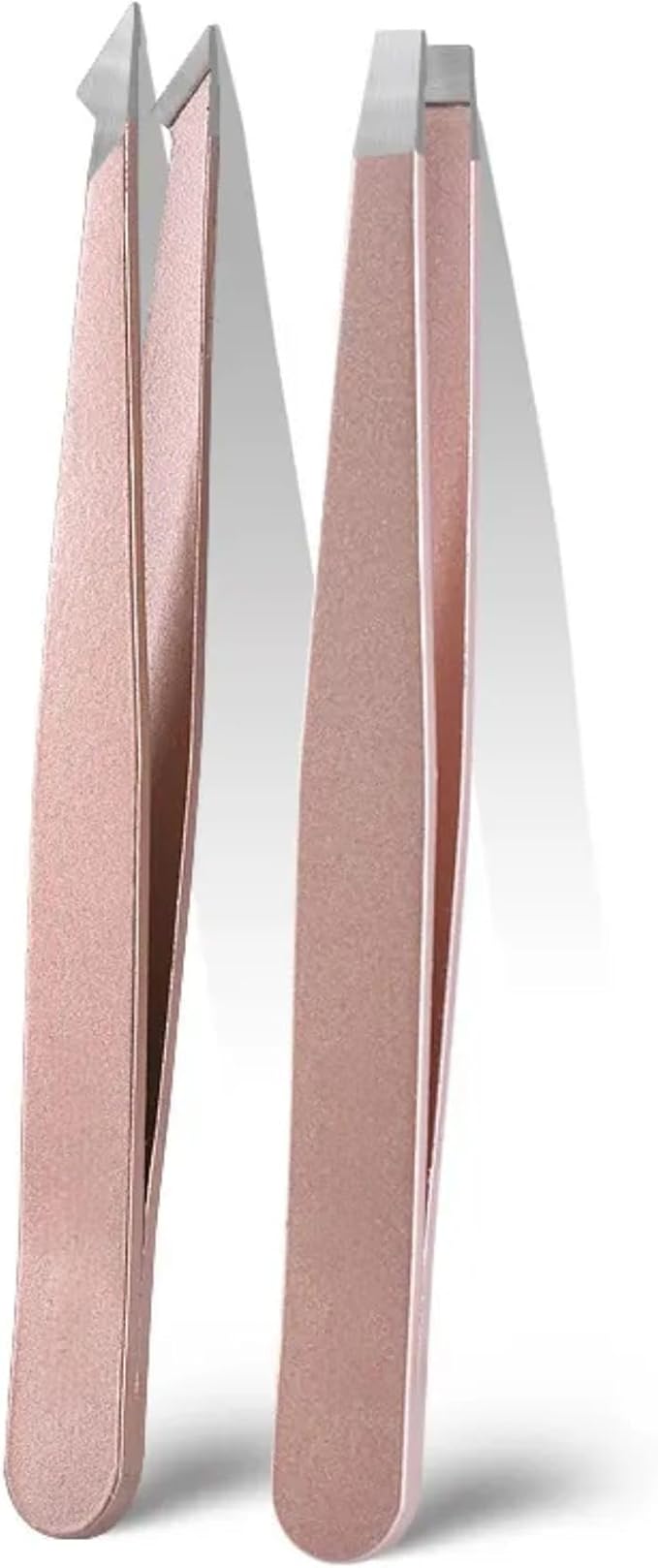 4-Piece Stainless Steel Tweezer Set - Tweezers for Eyebrows, Precision Tweezer Set for Women & Men - Ingrown Hair Tweezer, Long Lash & Eyelash Tweezers, Tweezers for Crafting (Rose Gold)
