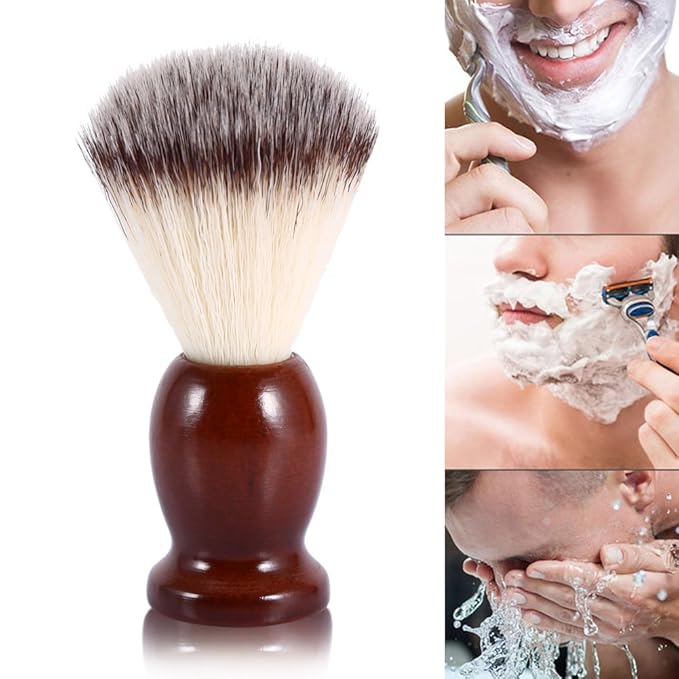 Professional Male Beard Shaving Brush Cleaning Nylon Hair & Wood Handle Barber Tool
