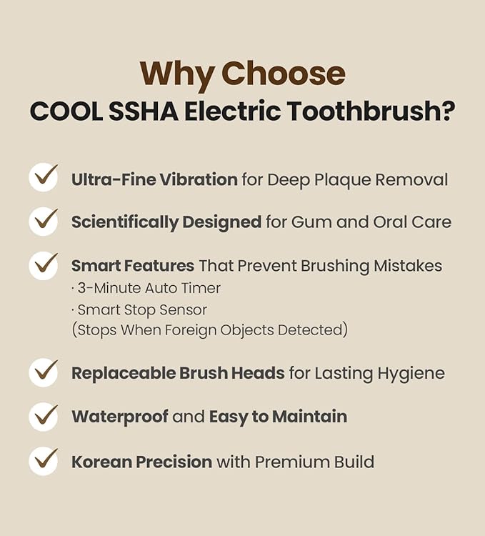 Made in Korea Toothbrush with Dual-Action Brush Heads – Deep Cleaning for Teeth and Gums (2Head_Rosegold)