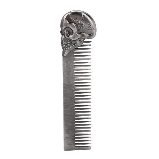 Metal Beard Comb for Men, 5.79 inch Pocket Comb, Zinc Alloy Mens Hair Combs, Protable Mustache Combs for Men, Retro Texture Brush Mens for Hair Beard Salon, Oil Hair Styling
