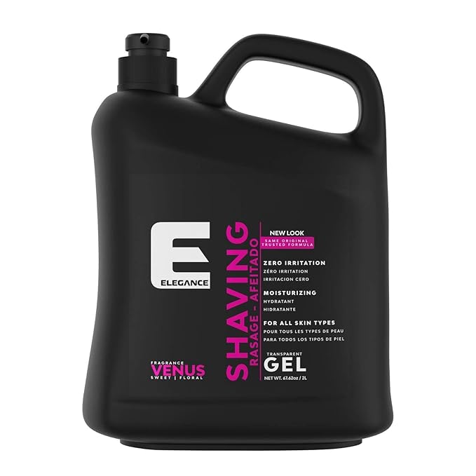 E Elegance Barber Accessories - Transparent Shaving Gel For Men Or Women, Sweet/Floral Venus Fragance - The Ultimate Shaving Solution For A Smooth, Irritation-Free Experience, 4.2 Pound