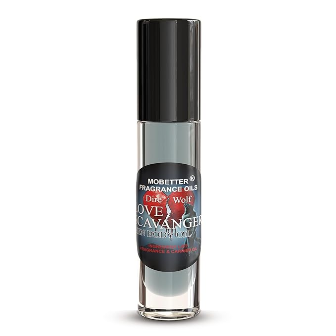MOBETTER FRAGRANCE OILS Dire Wolf Love Scavanger Men Body Oil 0.33 Oz Roll On, Glass Bottle, Long Lasting, Travel Size