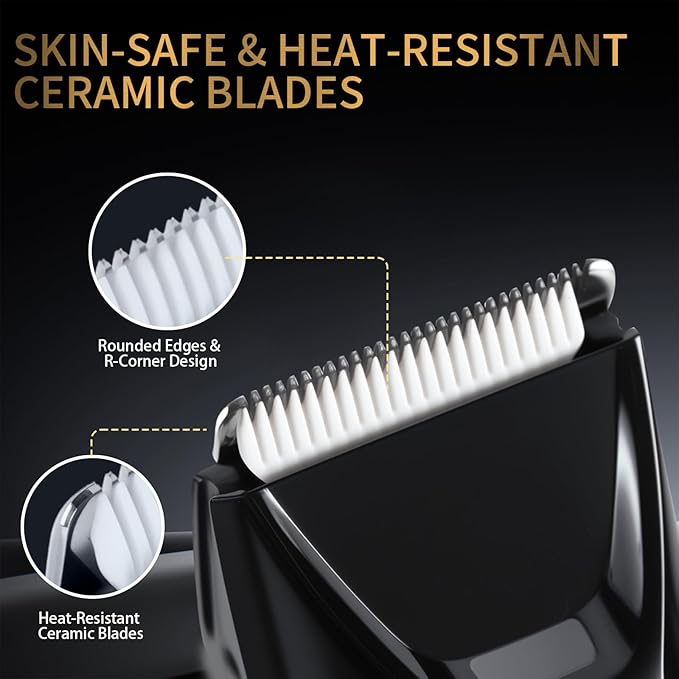 Manscape Body Hair Trimmer, Pubic Hair Trimmer for Men, Ceramic Blade Body Shavers with USB-C Charging, Replaceable Heads Ball Razors with Led Spotlight, 90 Minutes Shaving, Ideal Gift for Men