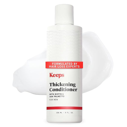 Keeps Men’s Hair Loss Conditioner with Biotin - Anti-Thinning & Hair Growth Shampoo for Men - DHT Blocker with Saw Palmetto & Caffeine for Fuller, Thicker Looking Hair - Color-Safe Products