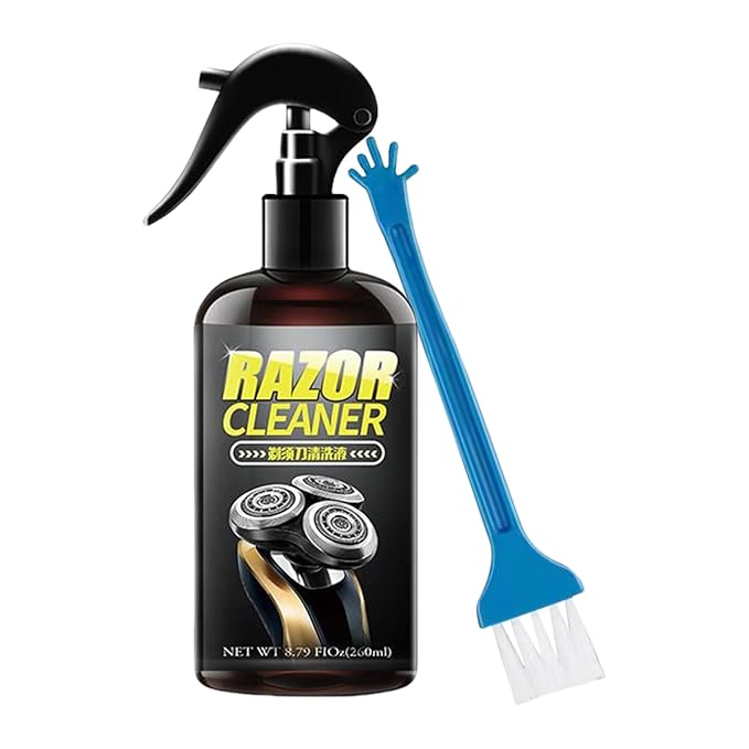 Foaming Shaver Cleaner, Electric Razor Spray Solution, 250ml Spray Bottle with Rust Prevention, Odorless Cleaning, Trimmer Maintenance Sprayer with Quick Dry, Grooming Care Kit for Home Use