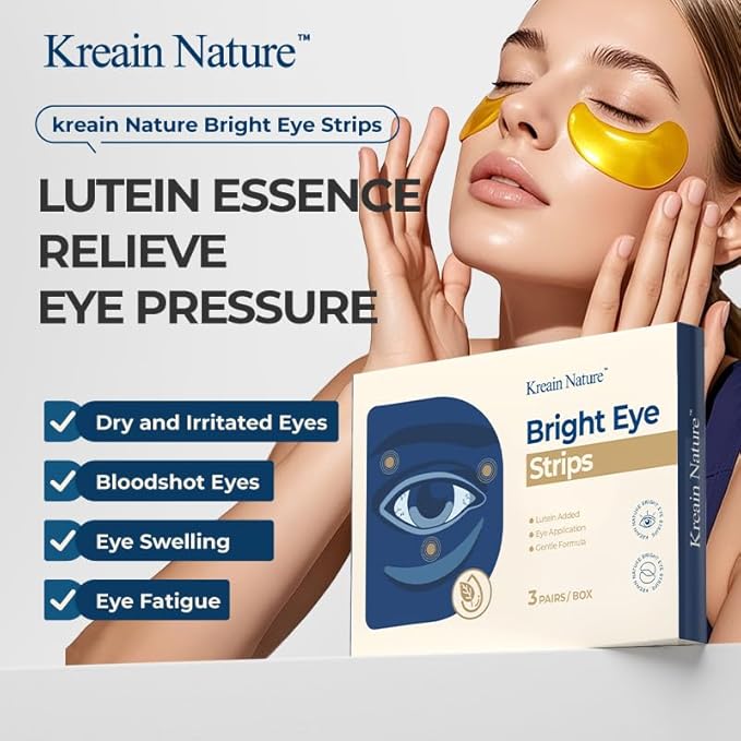 Under Eye Patches, Bright Eye Mask with Lutein for Dark Circles & Puffy Eyes, Ideal Eye Treatment Skin Care Gift for Women & Men (3 Pack/ 9 Pairs)