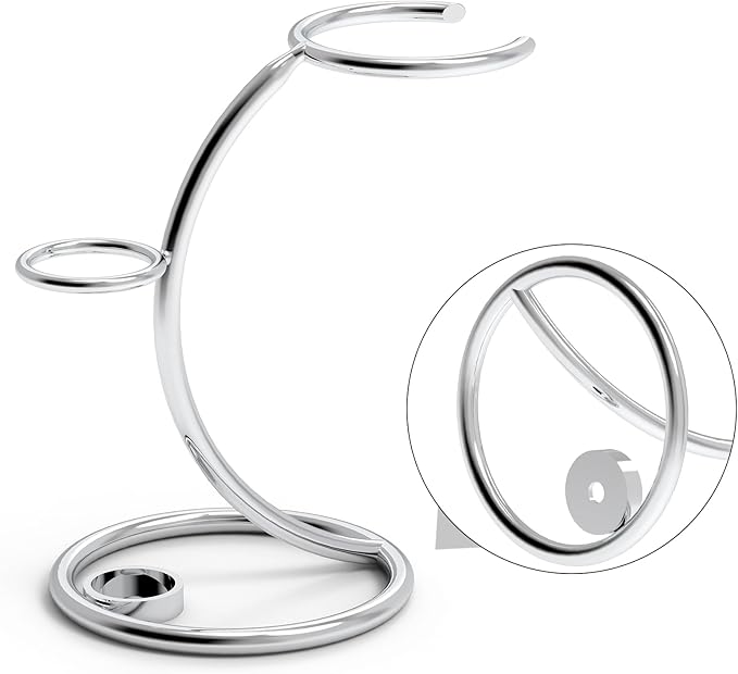 Linkidea Shaver Kit Storage Stand, Stainless Steel Holder for Safety Razor and Shaving Brush Hold, Shaving Kit Stand Fit to Shower Room, Bathroom, Compatible with Manual Razor (Silver), RRS30-01