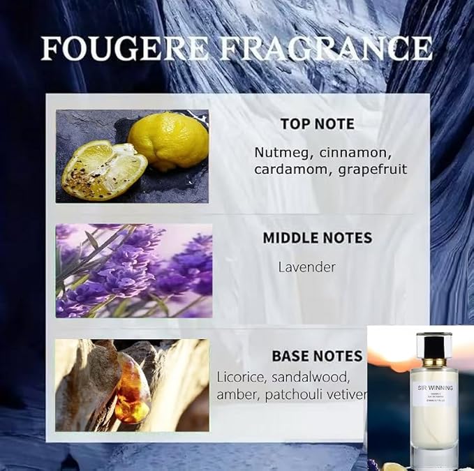 CHESSFLY Cologne for Men Long Lasting of Strength Crafted with Luxurious Scent–Ideal for Daily Wear & Special Occasions–sir winning eau de parfum 2.7 FL.OZ perfume for Men Inspired by D. Elixir