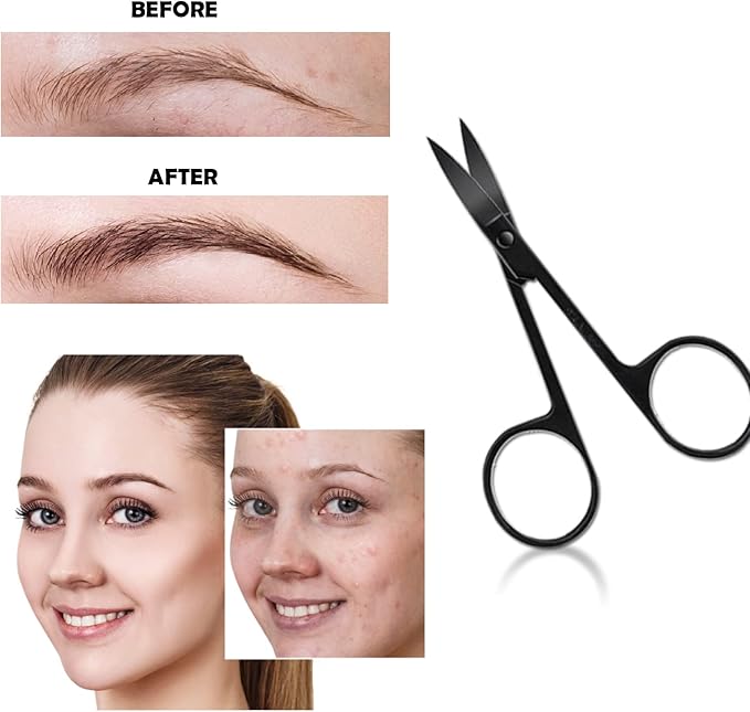 Eyebrow Razor Kit, 11 in 1 Professional Eyebrow Grooming Set, Including 3 Razors Trimmer,1 Tweezer,2 Scissors,2 Replacement Blades,1 Eyelashes Roller,1 Eyebrow Brush,1 Storage Bag