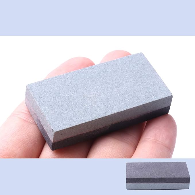 1PC Small Sharpening Stone Dual Sided 400#/800# Combination Pocket-sized Whetstone, Rough Grinding Silicon Carbide/Boron Carbide Stone(1.97x0.98x0.39inch)