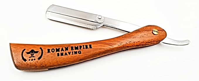 Roman Empire Shaving Spartacus Straight Razor for Professional Barber with 100 Derby Professional Blades