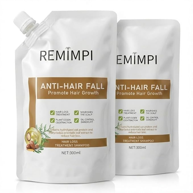 Herbal Anti-Fall Shampoo, Ginger & Ginseng Scalp Cleanser with Jojoba & Oat Extracts, Strengthening Formula for Thinning Hair, 300ml (2-Pack Duo Set)