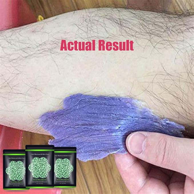 Wax Beads for Hair Removal 10.5oz (300g), Auperwel Hard Wax Beads Beans for Sensitive Skin Brazilian Waxing, Face, Bikini, Eyebrow, Legs, Painless for Women Men, 3 packs Kit with 10 Sticks