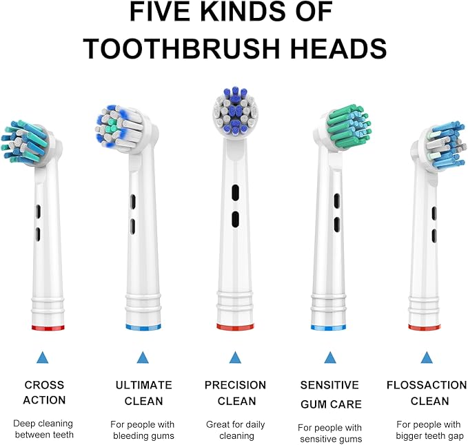 Replacement Toothbrush Heads for Oral B Braun, 10 Pcs Professional Electric Toothbrush Heads Brush Heads Compatible with Oral B Replacement Heads Refill 7000/Pro 1000/9600/500/3000/8000