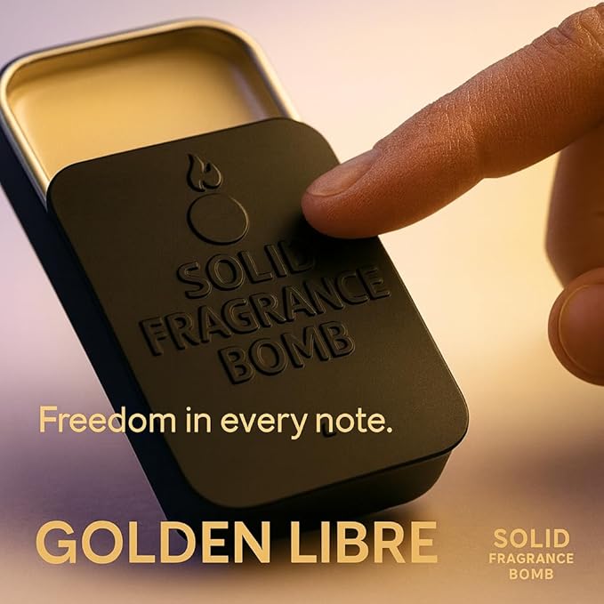 – Premium All-Natural Solid Cologne for Men & Women | Long-Lasting, TSA-Safe, Alcohol-Free, Halal, Handmade Travel Fragrance Balm (Golden Libre)