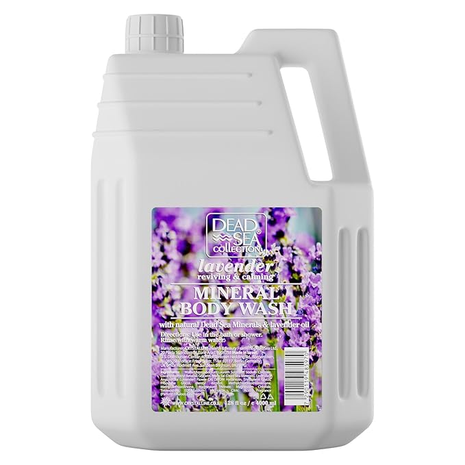 Dead Sea Collection Lavender Body Wash Refill for Women and Men – Bulk Size with Dead Sea Minerals and Lavender Oil – Cleanses and Moisturizes Skin (128 fl. oz)