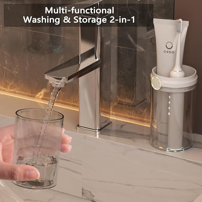 Toothbrush Holder Travel, Covered Toothbrush Toothpaste Case for Traveling Camping Business Trip, Portable Toothbrush and Toothpaste Storage Container for Bathroom School, Half-Clear (White)